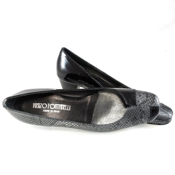 NIB$285 Renzo Fontanelli Italy Vanto Contrast Leather Slip-On Pump Low Heel Sz 4 - Picture 7 of 13